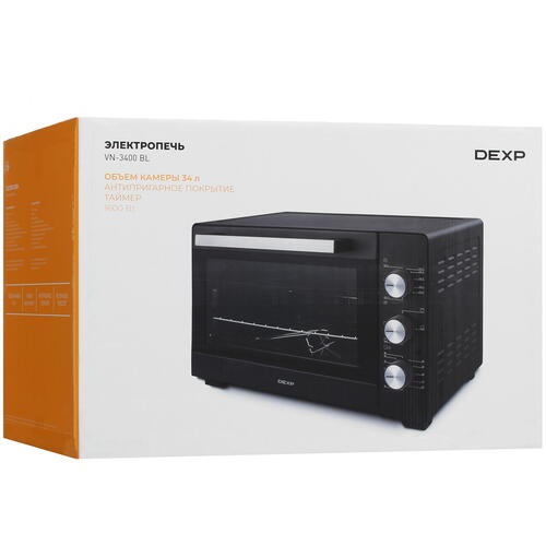 Купить Мини-печь DEXP VN-3400 BL черный  5416487. Характеристики, отзывы и цены в Донецке