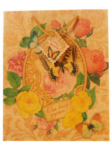 Купить Пакет подарочный Сима-Ленд Цветы  1005488. Характеристики, отзывы и цены в Донецке