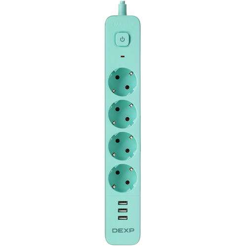 Купить Сетевой фильтр DEXP Intensity 418WU Mint мятный  5419961. Характеристики, отзывы и цены в Донецке