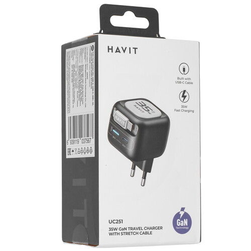 Купить Сетевое зарядное устройство Havit UC251 черный  5625387. Характеристики, отзывы и цены в Донецке