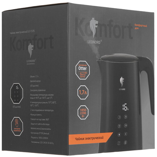 Купить Электрочайник Leonord LE- 1535 черный  9208657. Характеристики, отзывы и цены в Донецке