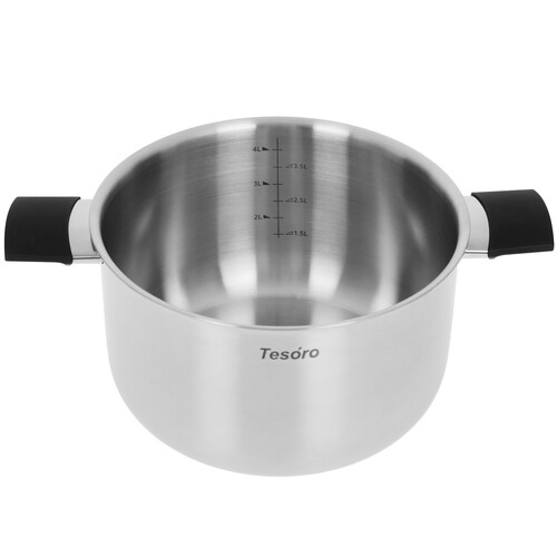 Купить Кастрюля Tesoro Siena КС448 4.8 л 22 см серебристый  5462743. Характеристики, отзывы и цены в Донецке