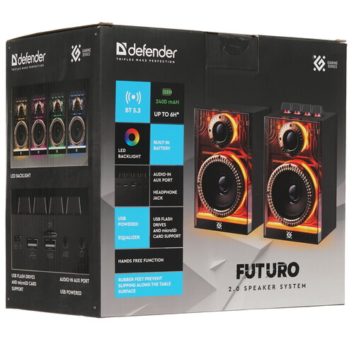 Купить Колонки Defender Futuro черный  5608615. Характеристики, отзывы и цены в Донецке