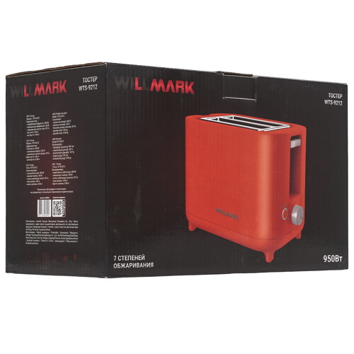Купить Тостер WILLMARK WTS-9212 красный  9269612. Характеристики, отзывы и цены в Донецке