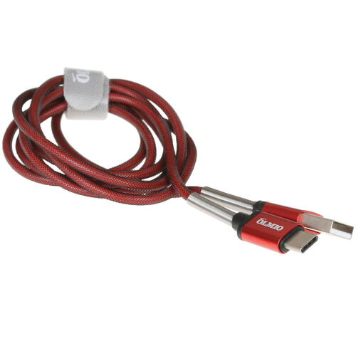Купить Кабель круглый Olmio USB Type-C - USB 2.0 Type-A красный 1.2 м  1387733. Характеристики, отзывы и цены в Донецке