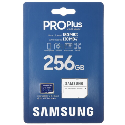 Купить Карта памяти Samsung PRO Plus microSDXC 256 ГБ  5474033. Характеристики, отзывы и цены в Донецке
