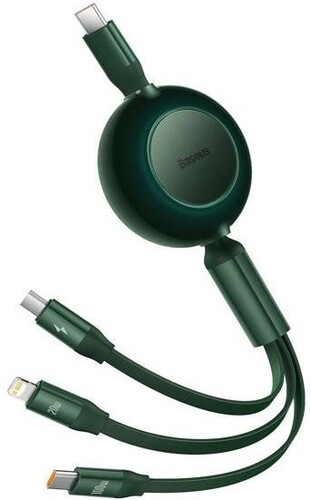 Купить Кабель автосмотка Baseus Lightning 8-pin, micro USB, USB Type-C - USB 2.0 Type-A зеленый 1.1 м  5627817. Характеристики, отзывы и цены в Донецке