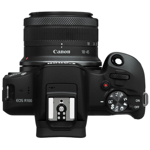 Купить Беззеркальный фотоаппарат Canon EOS R100 Kit 18-45mm F4.5-6.3 IS STM черный  5446380. Характеристики, отзывы и цены в Донецке