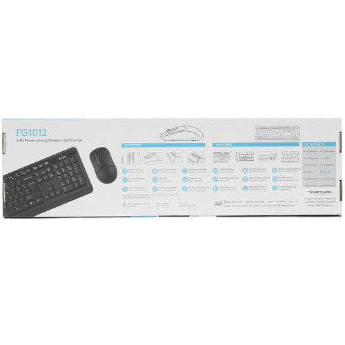 Купить Клавиатура+мышь беспроводная   A4Tech Fstyler FG1012 черный  4888895. Характеристики, отзывы и цены в Донецке