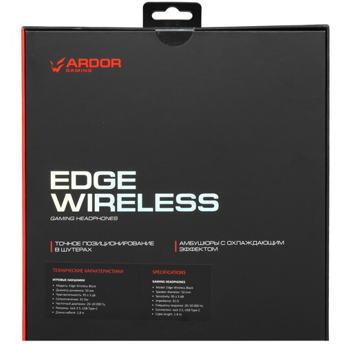Купить Беспроводные/проводные наушники ARDOR GAMING Edge Wireless черный 2025  9184088. Характеристики, отзывы и цены в Донецке