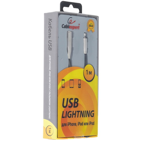 Купить Кабель круглый Cablexpert Lightning 8-pin - USB 2.0 Type-A черный 1 м  5485445. Характеристики, отзывы и цены в Донецке