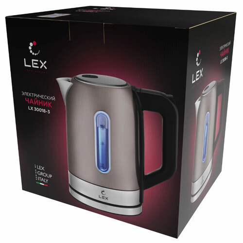 Купить Электрочайник Lex LX30018-3 коричневый  9034358. Характеристики, отзывы и цены в Донецке