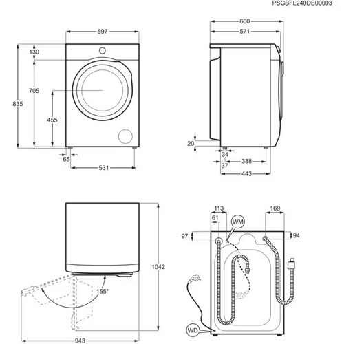 Купить Стиральная машина AEG LFR73844VE белый  9124747. Характеристики, отзывы и цены в Донецке