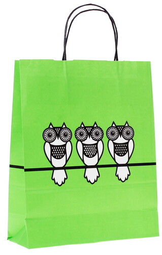 Купить Пакет подарочный Сима-Ленд Совы на зеленом  1040592. Характеристики, отзывы и цены в Донецке