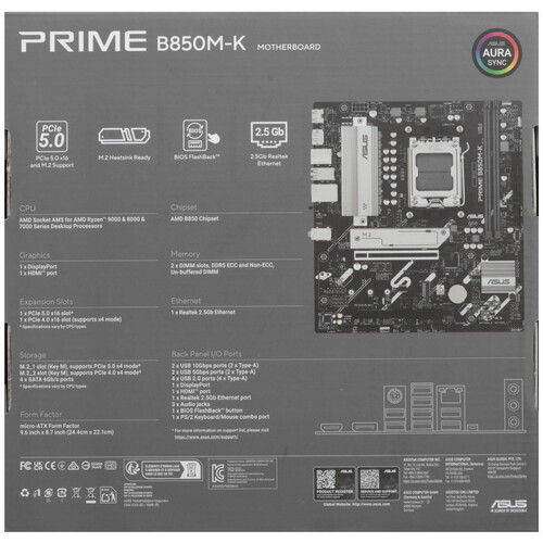 Купить Материнская плата ASUS PRIME B850M-K  5631988. Характеристики, отзывы и цены в Донецке