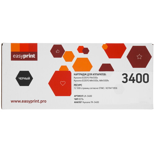 Купить Тонер-картридж лазерный EasyPrint LK-3400 черный, с чипом  9246400. Характеристики, отзывы и цены в Донецке