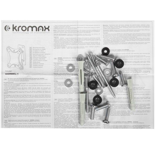 Купить Кронштейн для ТВ Kromax CORBEL-1 черный  9172276. Характеристики, отзывы и цены в Донецке