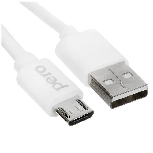 Купить Кабель круглый PERO micro USB - USB 2.0 Type-A белый 2 м  5088716. Характеристики, отзывы и цены в Донецке