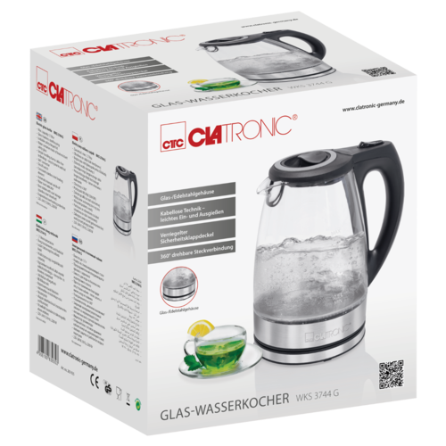 Купить Электрочайник Clatronic WKS 3744 Inox серебристый  8195384. Характеристики, отзывы и цены в Донецке