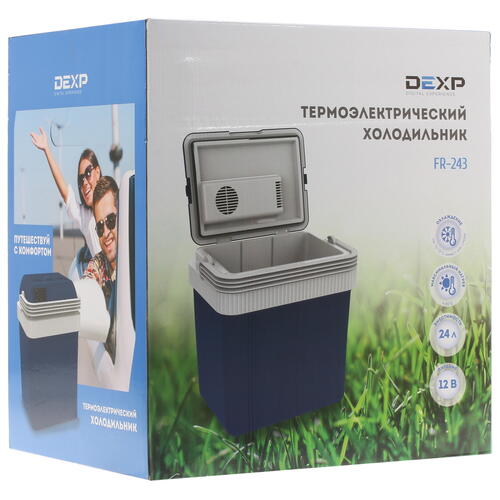 Купить Холодильник автомобильный DEXP FR-243 синий  4713040. Характеристики, отзывы и цены в Донецке