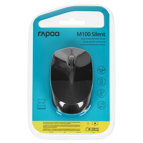 Купить Мышь беспроводная RAPOO M100 Silent  9125961. Характеристики, отзывы и цены в Донецке