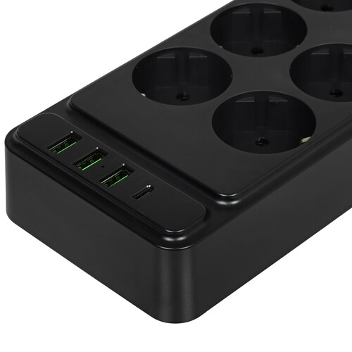 Купить Сетевой фильтр AGNI TP-FS4U8E-PD черный  9289297. Характеристики, отзывы и цены в Донецке