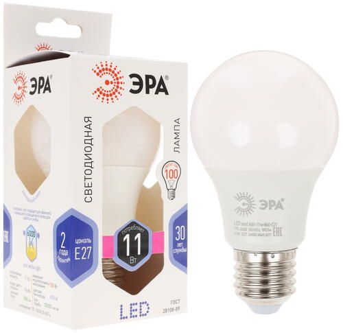 Купить Лампа светодиодная ЭРА LED E27/A60/11w/860  1235063. Характеристики, отзывы и цены в Донецке