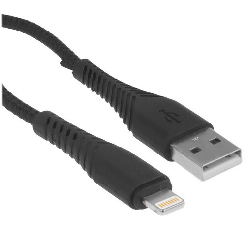 Купить Кабель круглый BoraSCO Lightning 8-pin - USB 2.0 Type-A черный 1 м  5614066. Характеристики, отзывы и цены в Донецке