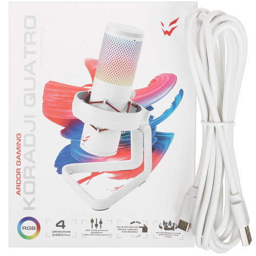 Купить Микрофон ARDOR GAMING Koradji Quatro белый  5076068. Характеристики, отзывы и цены в Донецке
