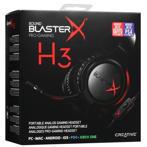 Купить Проводные наушники Creative Sound BlasterX H3 черный 2016  5445934. Характеристики, отзывы и цены в Донецке
