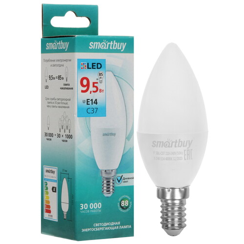 Купить Лампа светодиодная Smartbuy-C37-9.5W/4000  9104986. Характеристики, отзывы и цены в Донецке