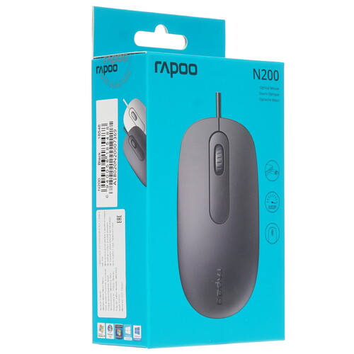 Купить Мышь проводная RAPOO N200  4714026. Характеристики, отзывы и цены в Донецке