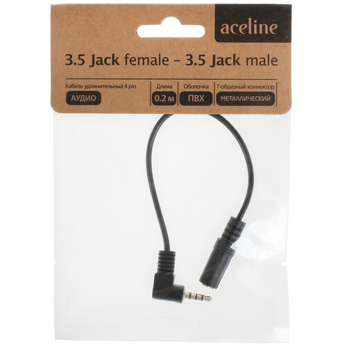 Купить Кабель   Aceline 3.5 mm jack - 3.5 mm jack черный  1380493. Характеристики, отзывы и цены в Донецке