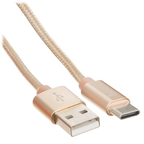 Купить Кабель круглый Hoco USB Type-C - USB 2.0 Type-A золотистый 1 м  5452404. Характеристики, отзывы и цены в Донецке