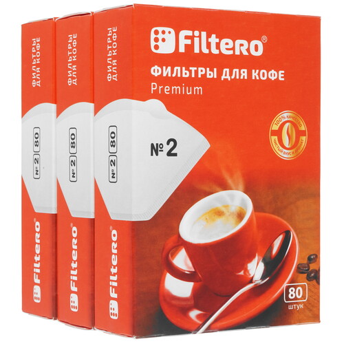 Купить Одноразовые фильтры для кофе Filtero №2/240 Premium №2 белый  9235050. Характеристики, отзывы и цены в Донецке