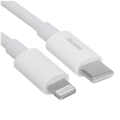 Купить Кабель круглый Olmio Lightning 8-pin - USB Type-C белый 2 м  5466495. Характеристики, отзывы и цены в Донецке