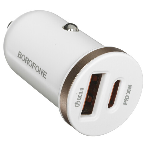 Купить Автомобильное ЗУ Borofone BZ22 белый  5473092. Характеристики, отзывы и цены в Донецке