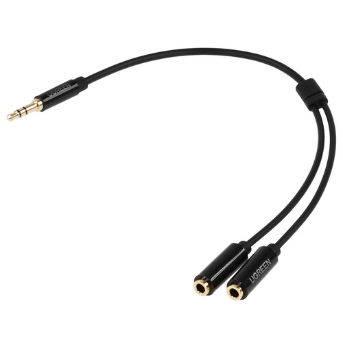 Купить Кабель   Ugreen jack 3.5 мм - jack 3.5 мм х2 шт. черный  9147609. Характеристики, отзывы и цены в Донецке