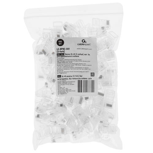 Купить Коннектор RJ45 Cablexpert LC-8P8C-001 (3-fork)  8129522. Характеристики, отзывы и цены в Донецке