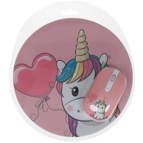 Купить Мышь+коврик беспроводная DEXP WM-201WU Unicorn  розовый  1387750. Характеристики, отзывы и цены в Донецке