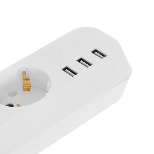 Купить Удлинитель Эра U-3es-1.5m-USB белый  5400645. Характеристики, отзывы и цены в Донецке