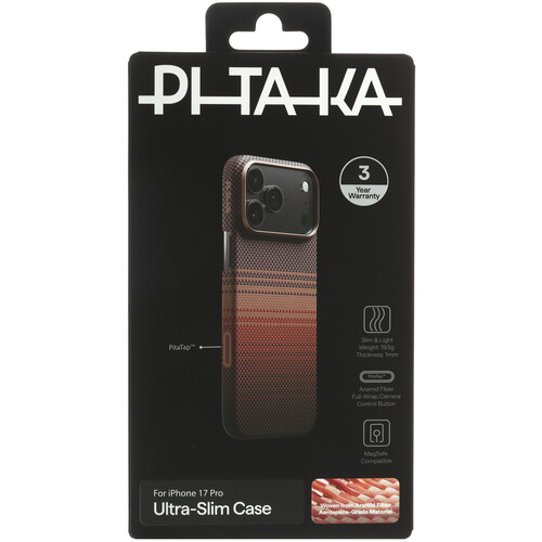 Купить Накладка  Pitaka Ultra-Slim Case для Apple iPhone 17 Pro коричневый/бежевый, красный  5640996. Характеристики, отзывы и цены в Донецке
