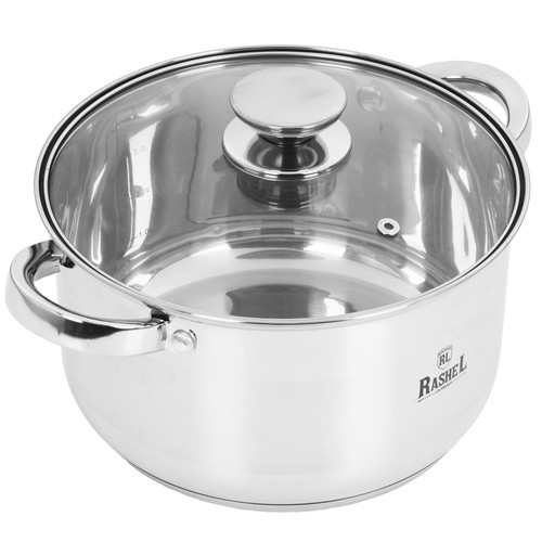 Купить Кастрюля Rashel Берта R-4700х 4.7 л 22 см серебристый  9320900. Характеристики, отзывы и цены в Донецке