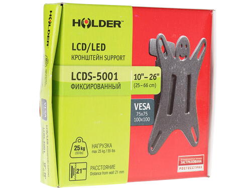 Купить Кронштейн для ТВ Holder LCDS-5001 черный  0123685. Характеристики, отзывы и цены в Донецке