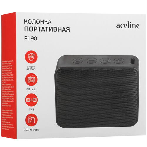 Купить Портативная колонка Aceline P190, серый  5401652. Характеристики, отзывы и цены в Донецке