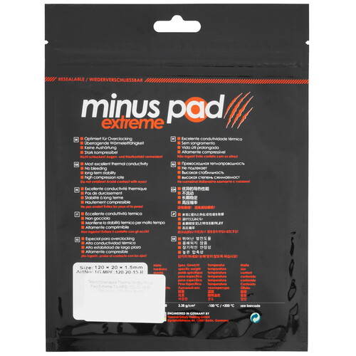 Купить Термопрокладка Thermal Grizzly Minus Pad Extreme [TG-MPE-120-20-15-R]  5615707. Характеристики, отзывы и цены в Донецке