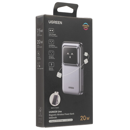 Купить Портативный аккумулятор Ugreen PB571 серый  5494207. Характеристики, отзывы и цены в Донецке