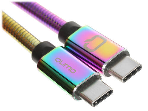 Купить Кабель круглый QUMO USB Type-C - USB Type-C разноцветный 1.2 м  4721136. Характеристики, отзывы и цены в Донецке