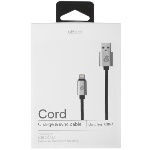 Купить Кабель круглый uBear Lightning 8-pin - USB 2.0 Type-A черный 1 м  5466133. Характеристики, отзывы и цены в Донецке