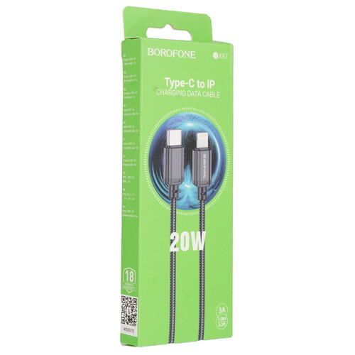 Купить Кабель круглый Borofone Lightning 8-pin - USB Type-C черный 1 м  9244420. Характеристики, отзывы и цены в Донецке